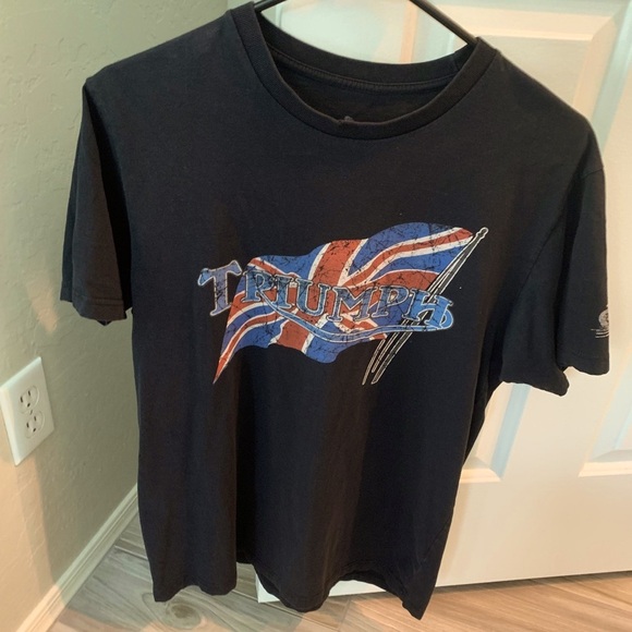 Oil Leak Triumph motorcycle shirt vintage style black Medium - Picture 1 of 4